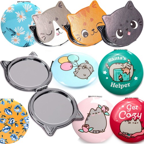 Cat flower pocket compact - cat,