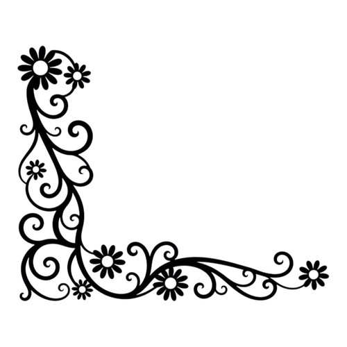 Flower vine corner - corner, sticker